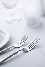 Forks on Dining Table