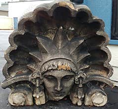 Cement Indian Chief Head Statue