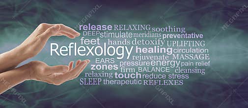 Reflexology Therapy Word Tag Cloud Banner