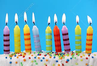 Nine birthday candles