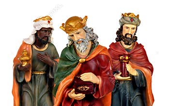 The three wise men and baby Jesus