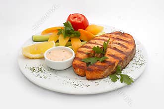Grilled salmon fillet