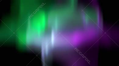 Aurora Computer Graphic rendered on Black background, Purple and green aurora
