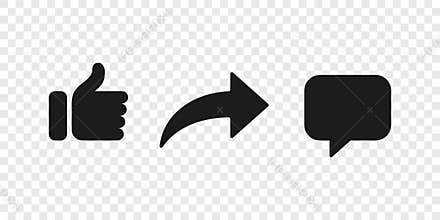 Share like comment icon button social notification