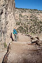 Hiker on the Bright Angel Trail