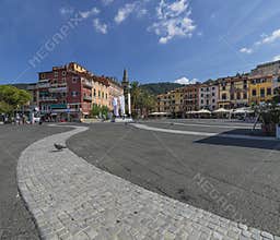 Lonely pigeon in Piazza Garibaldi in Lerici, La Spezia, Liguria, Italy