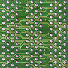 Circuit board electronic green square pattern