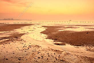 Guanyinshan sand beach dawn, srgb image