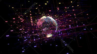 Big data visualization motion background.