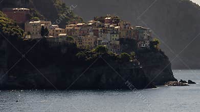 Morning view of Manarola da Corniglia, Cinque Terre, Liguria, Italy