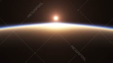 Beautiful And Realistic Sunrise Over The Earth.