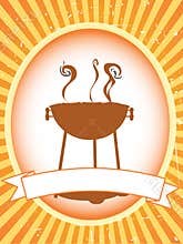 Blank brown bbq product label