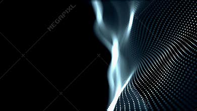 Title blue digital wave background abstrat animation of particle seamless blurred.