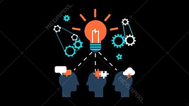 Brainstorming Business Idea light bulb innovation Animation Transparent Vector M