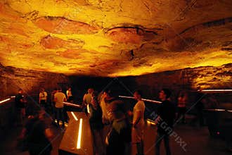 ALTAMIRA, CANTABRIA, SPAIN, JULY 29, 2018: Interior view of Altamira Museum Cave