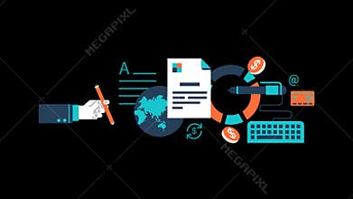 Business Management Animation Transparent Vector Motion Graphics Loop