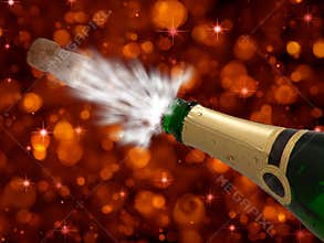 Celebration with champagne on party-happy new year