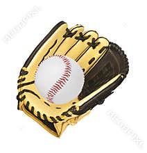 Leather baseball glove isolated on white