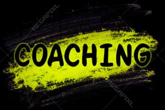 Coaching word with glow powder