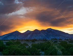 Sunset view over the San Francisco peaks in Northern Arizona 1