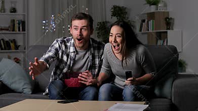 Friends suffering a blackout during tv sports match