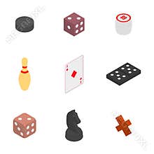 Set of game icons, vector illustration