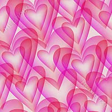Seamless pattern with transparent elements in the form of hearts