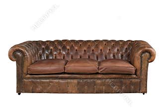 Brown leather chesterfield sofa couch original