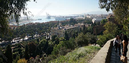 A view of the port of the Andalusian city of Malaga, Spain