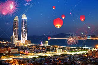Chinese New Year, lantern festival, mid-autumn festival celibration, Xiamen, Fujian, China,