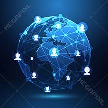 Global communications system, Network connection â€“ vector