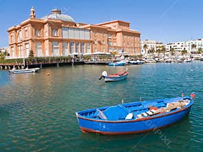 Old port with Margherita Theatre. Bari. Apulia.