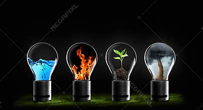 Five elements of nature air water fire earth space