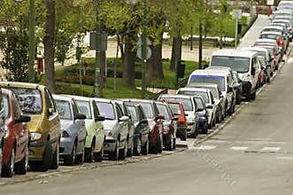 Cars parked on the street