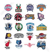 Collection of NBA team logos vector illustration