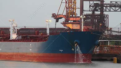 Chemical tanker moored in port