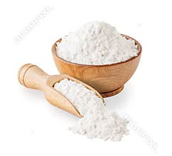 Wheat flour isolated on white background