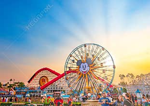 Disneyland California Adventure Sunset in the Summer