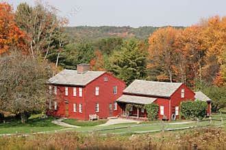 New England Architecture in Fall colors