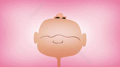 Cartoon Baby`s Mouth Screaming And Yelling Loopable