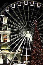 Christmas lights in the old square