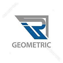 Geometric initial letter ir logo concept design. Symbol graphic template element