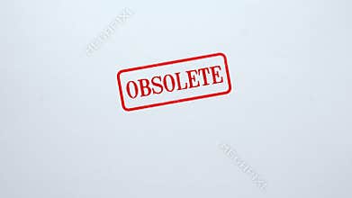 Obsolete seal stamped on blank paper background, outdated information, not valid