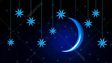 Stunning night sky featuring a glowing moon and twinkling stars