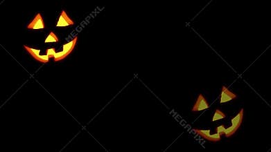 Halloween pumpkins in the dark