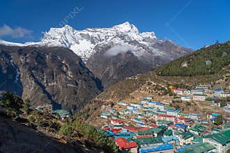 Namche Bazaar, biggest village in Everest region, Himalayas mountain range, Nepal