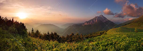 Roszutec peak in sunset