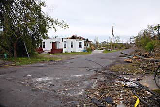 House with tornado damage