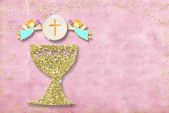 First holy communion invitation card