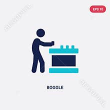 two color boggle vector icon from activity and hobbies concept. isolated blue boggle vector sign symbol can be use for web, mobile